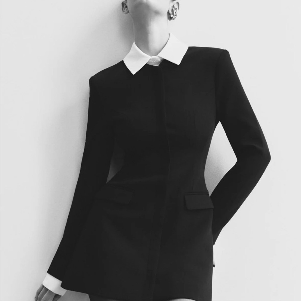 Meshki Black and White Women's Blazer